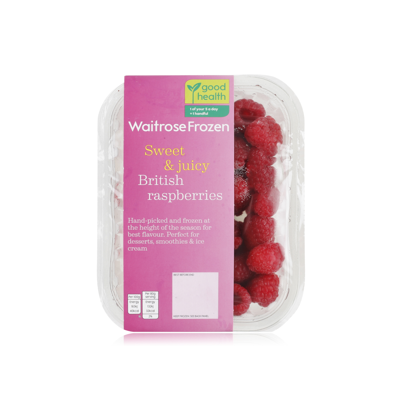 Waitrose Frozen British Raspberries 300G