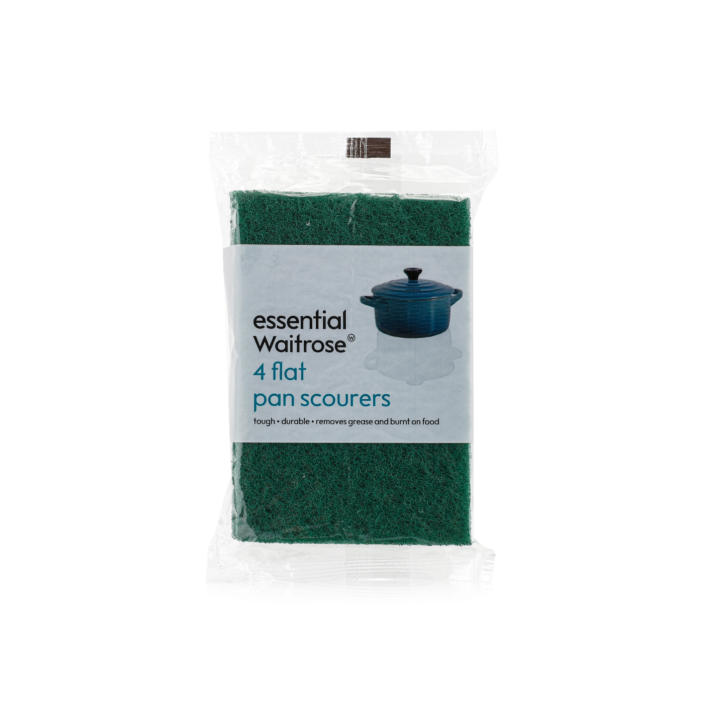 Waitrose Essential Flat Pan Scourers x 4