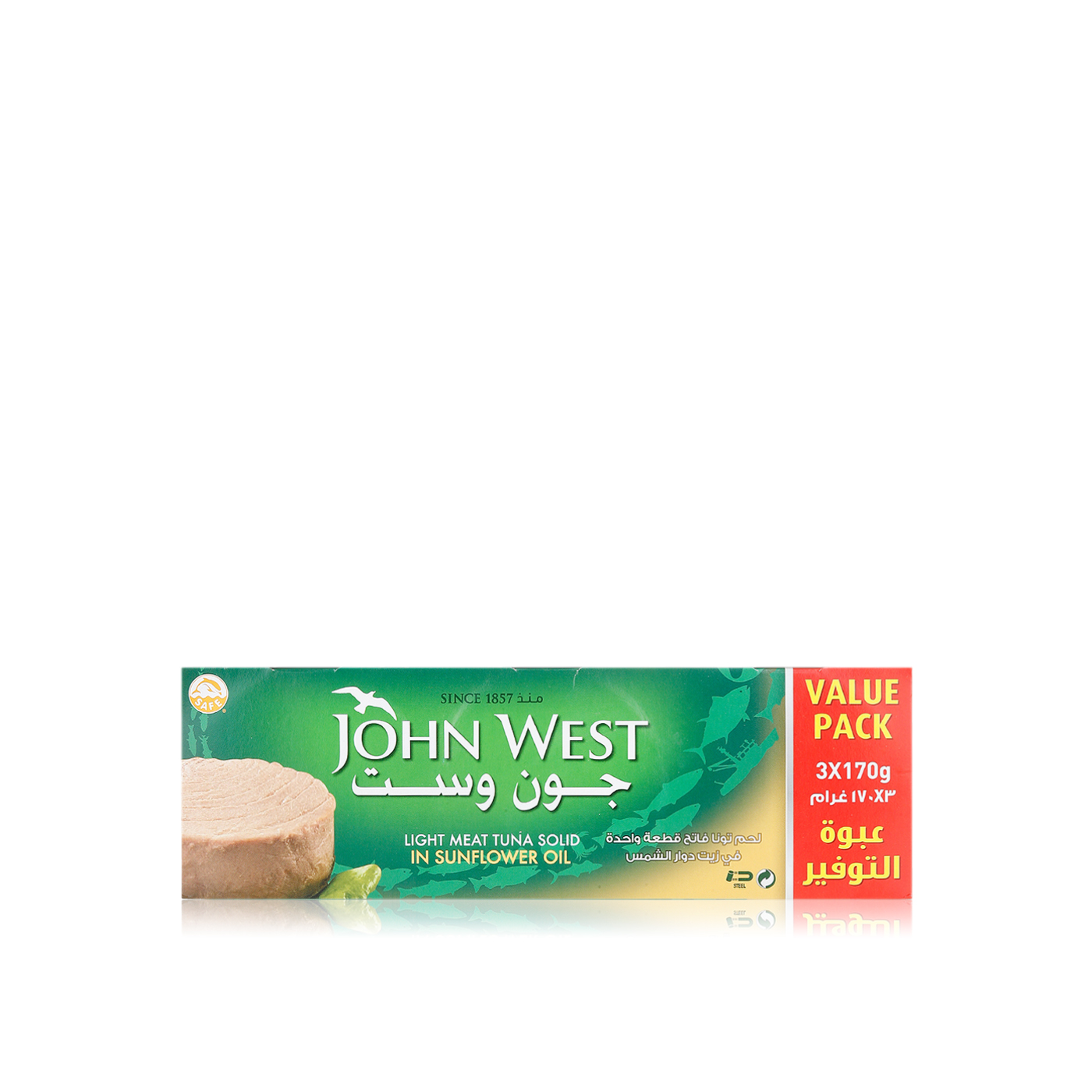 John West Light Meat Tuna Solid in Sunflower Oil 3 x 170g