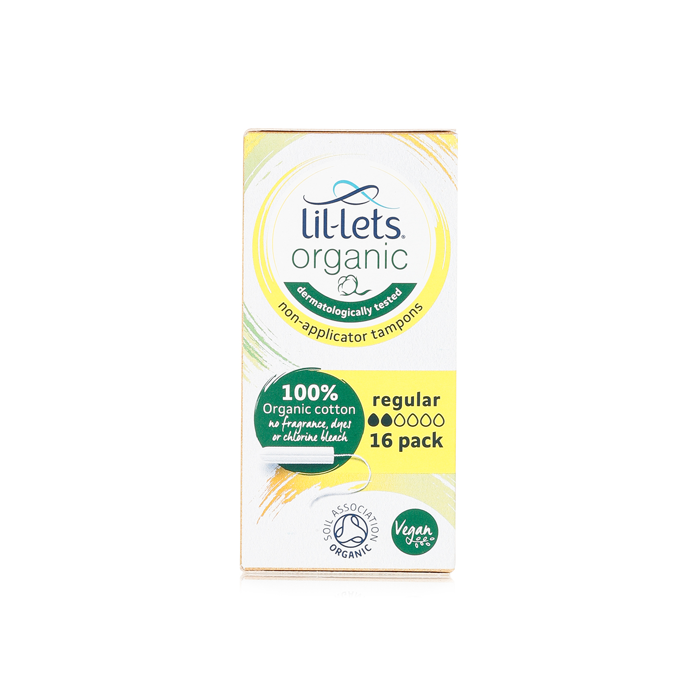 Lil Lets Organic Non-Applicator Regular Flow Tampons x 16