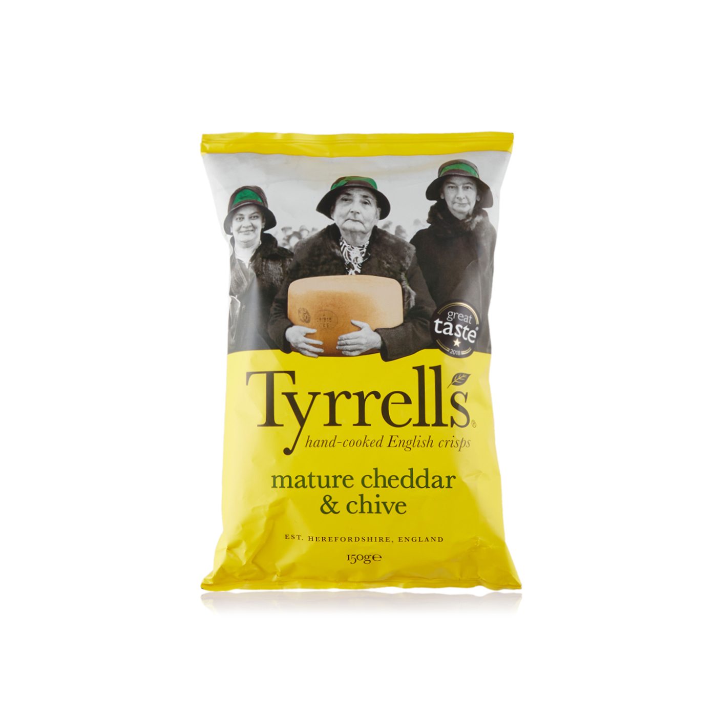 Tyrrells Mature Cheddar & Chive Crisps 150g