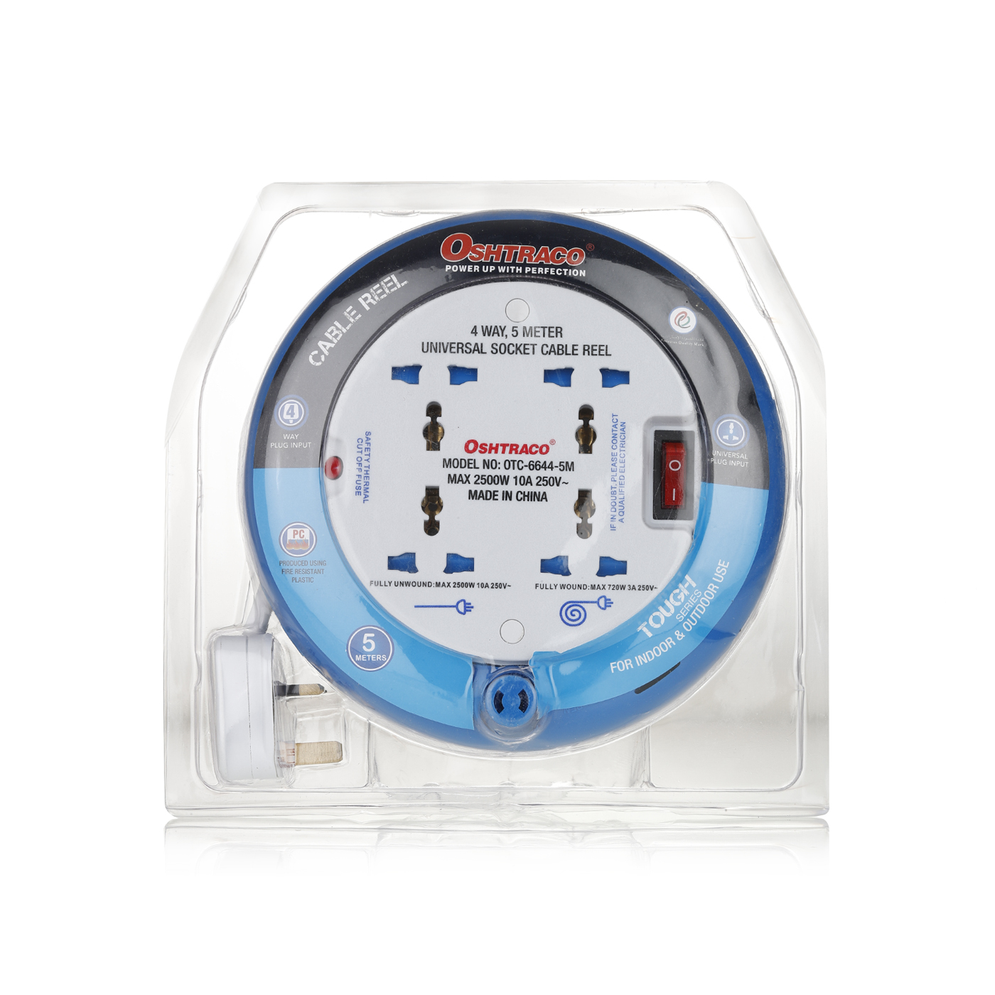 Oshtraco Cable Reel 4 Way 5m