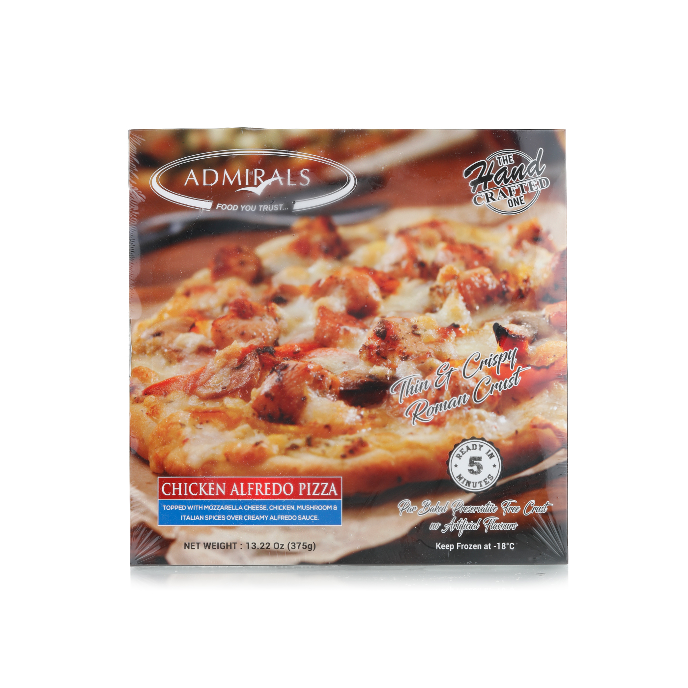 Admirals Frozen Chicken Alfredo Pizza 375G