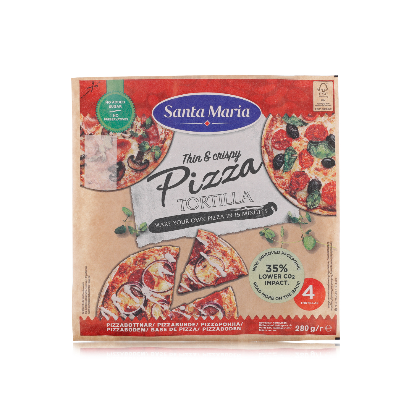 Santa Maria Tortilla Pizza Base 280g