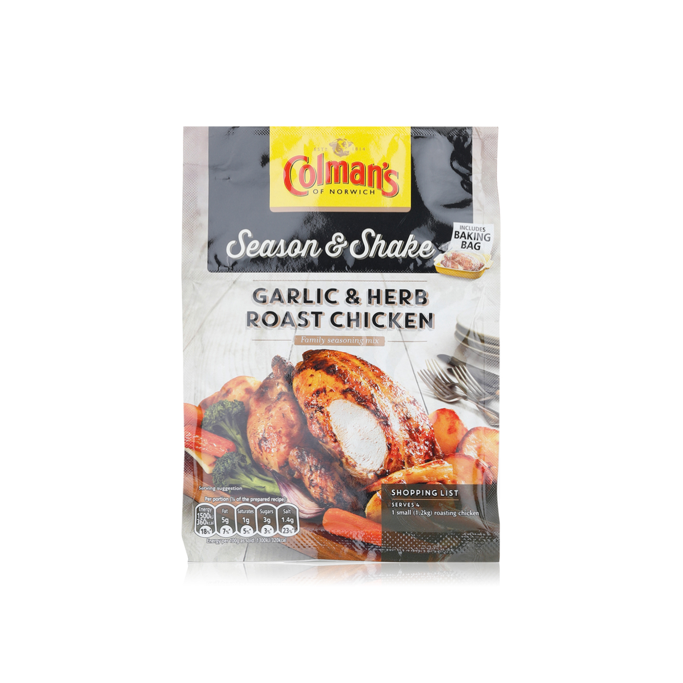 Colman's Season & Shake Garlic & Herb Roast Chicken Mix 32g