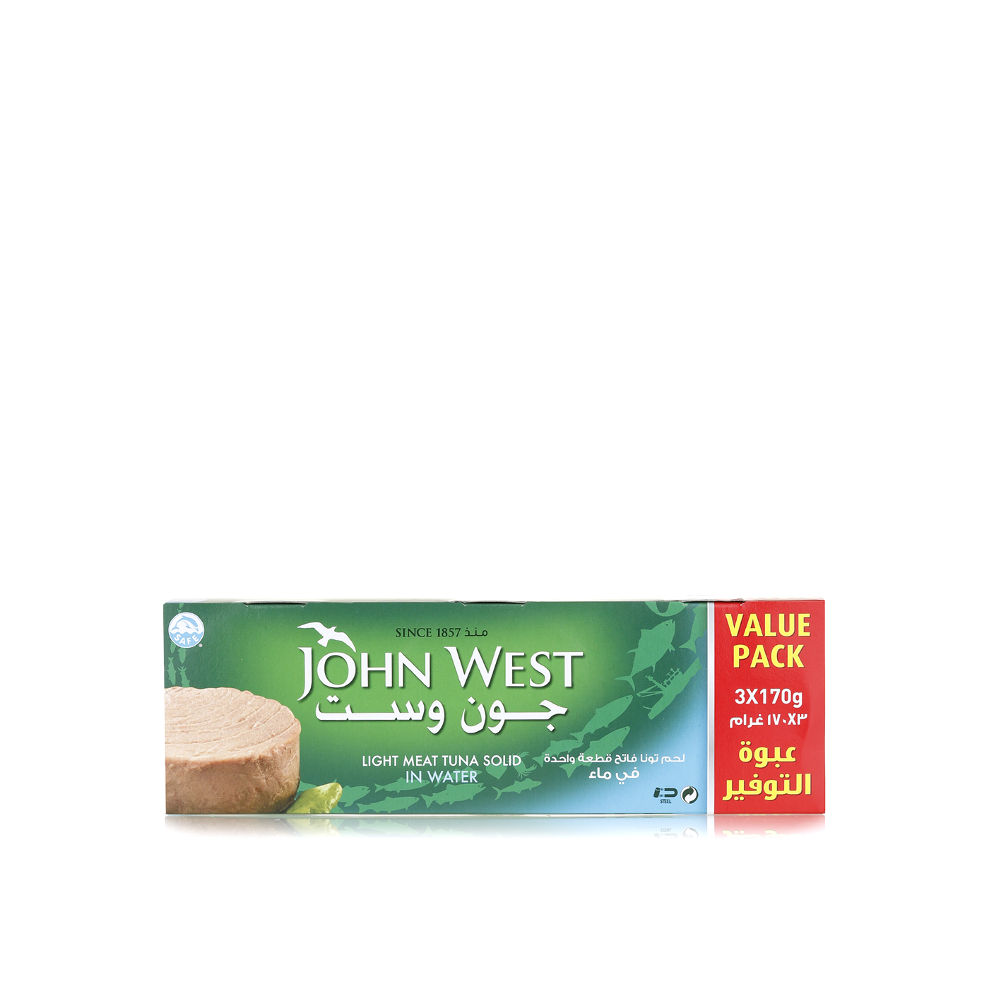 John West Light Meat Tuna Solid in Water 3 x 170g