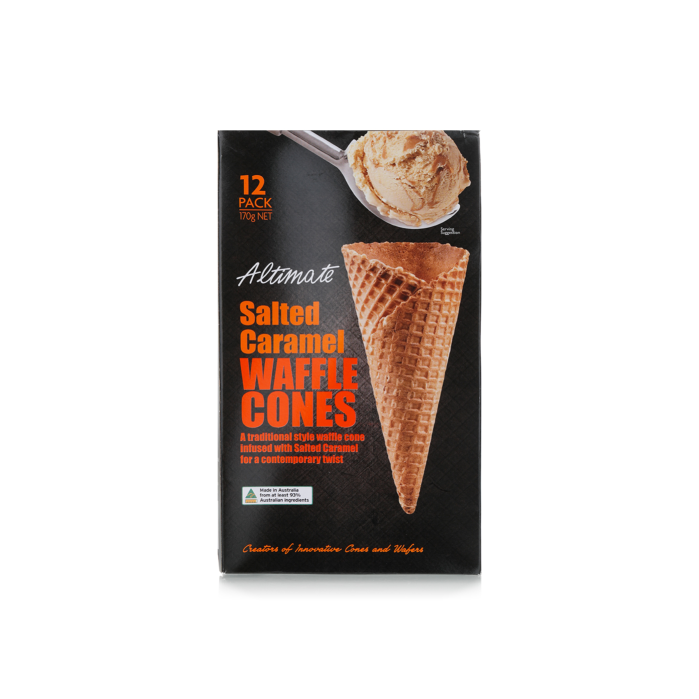 Altimate Salted Caramel Waffle Cones x 12