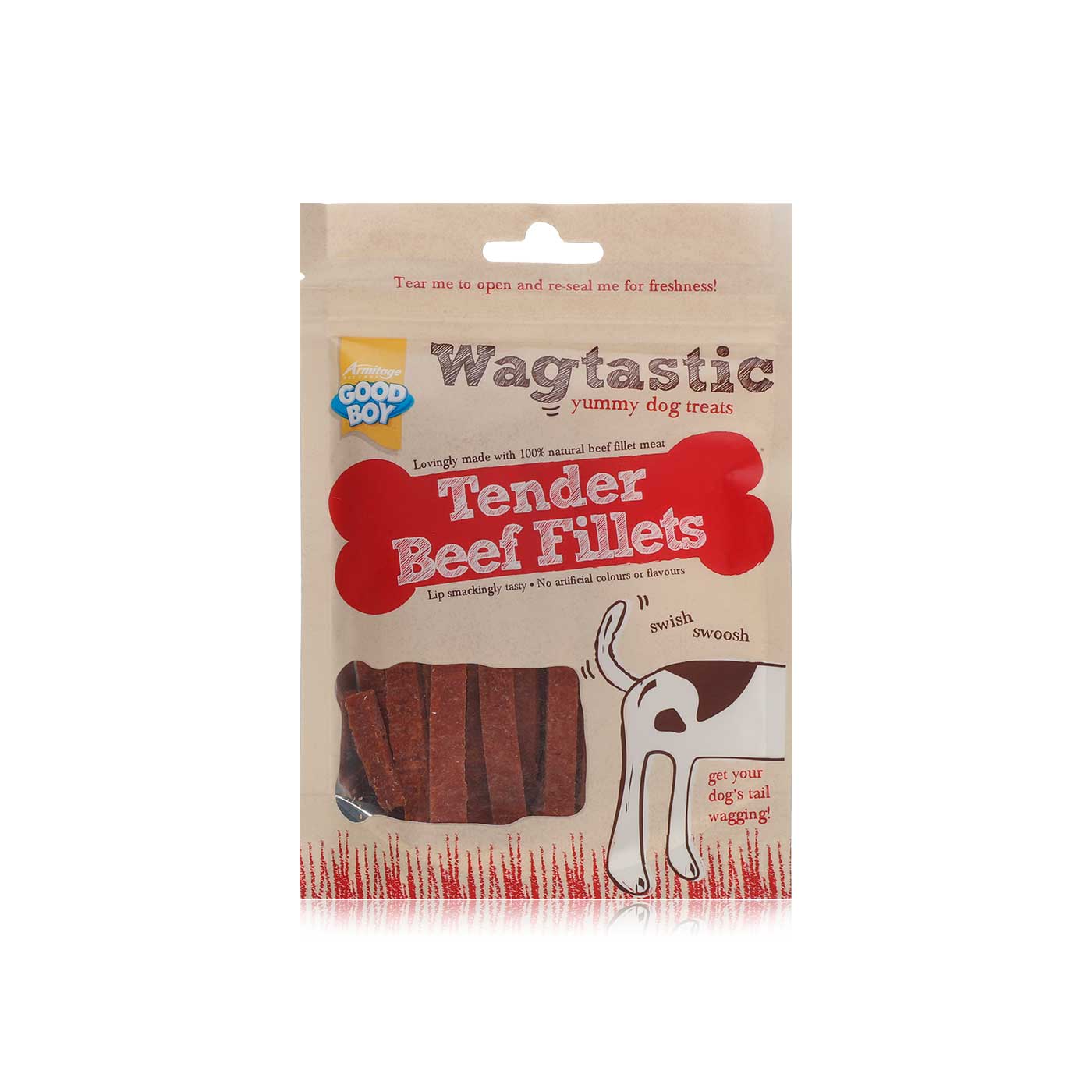 Wagtastic Tender Beef Fillets Dog Treats 80g