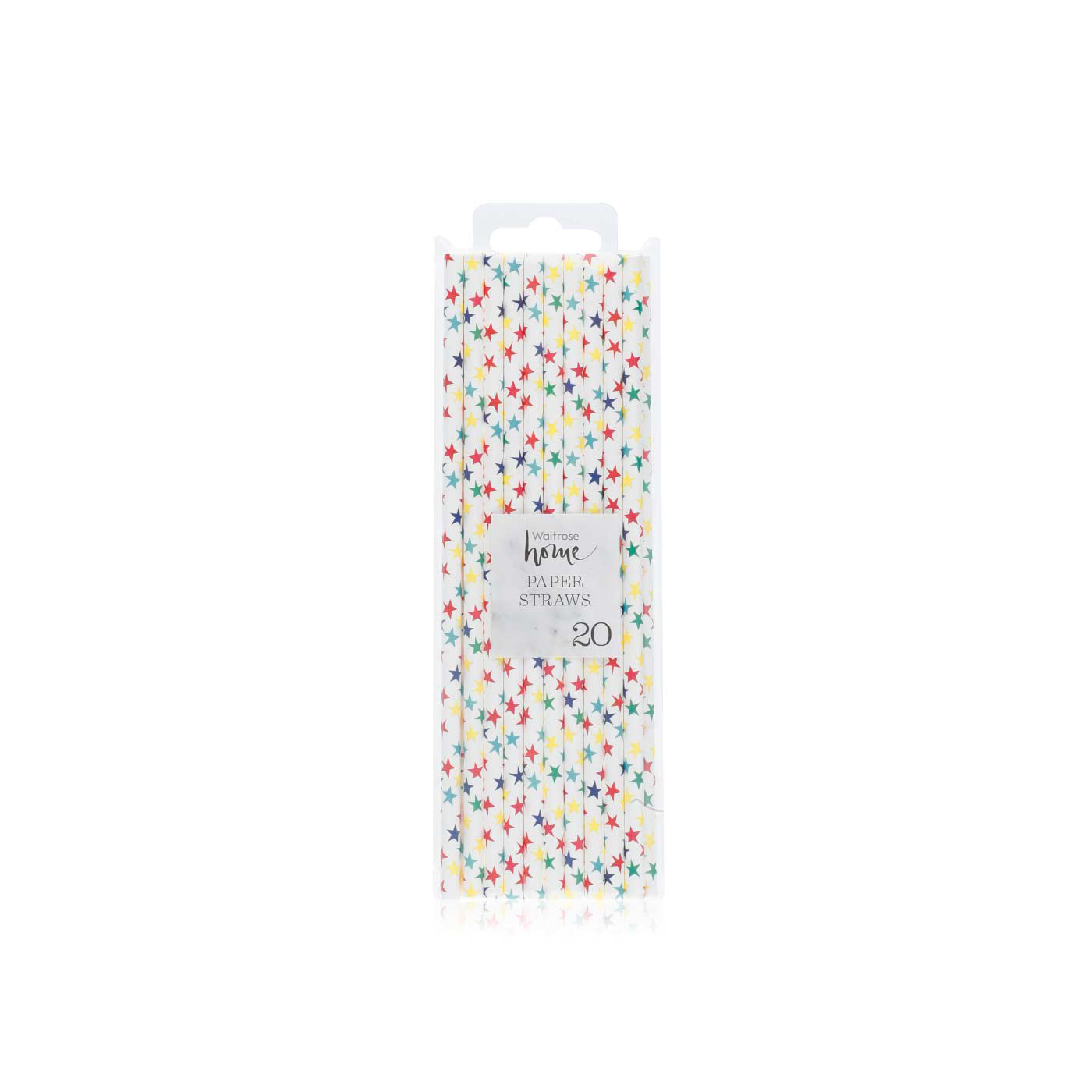 Waitrose Home Paper Straws with Multicolour Stars x 20