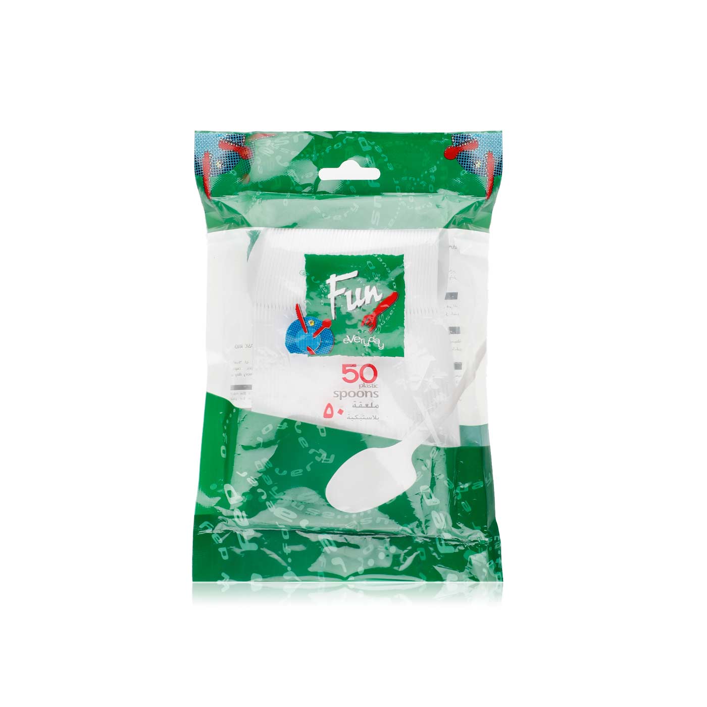 Fun White Plastic Spoon x 50