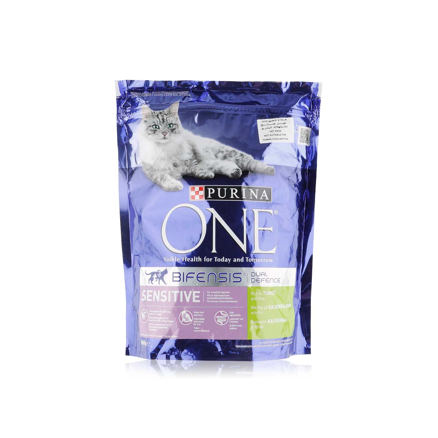 Purina One Sensitive Cat Food with Turkey & Rice 800g