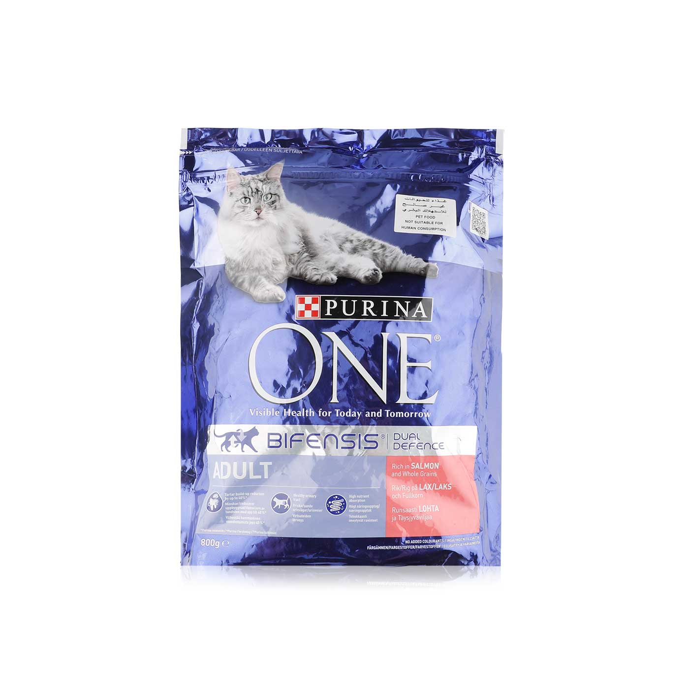 Purina One Adult Cat Food with Salmon & Whole Grains 800g