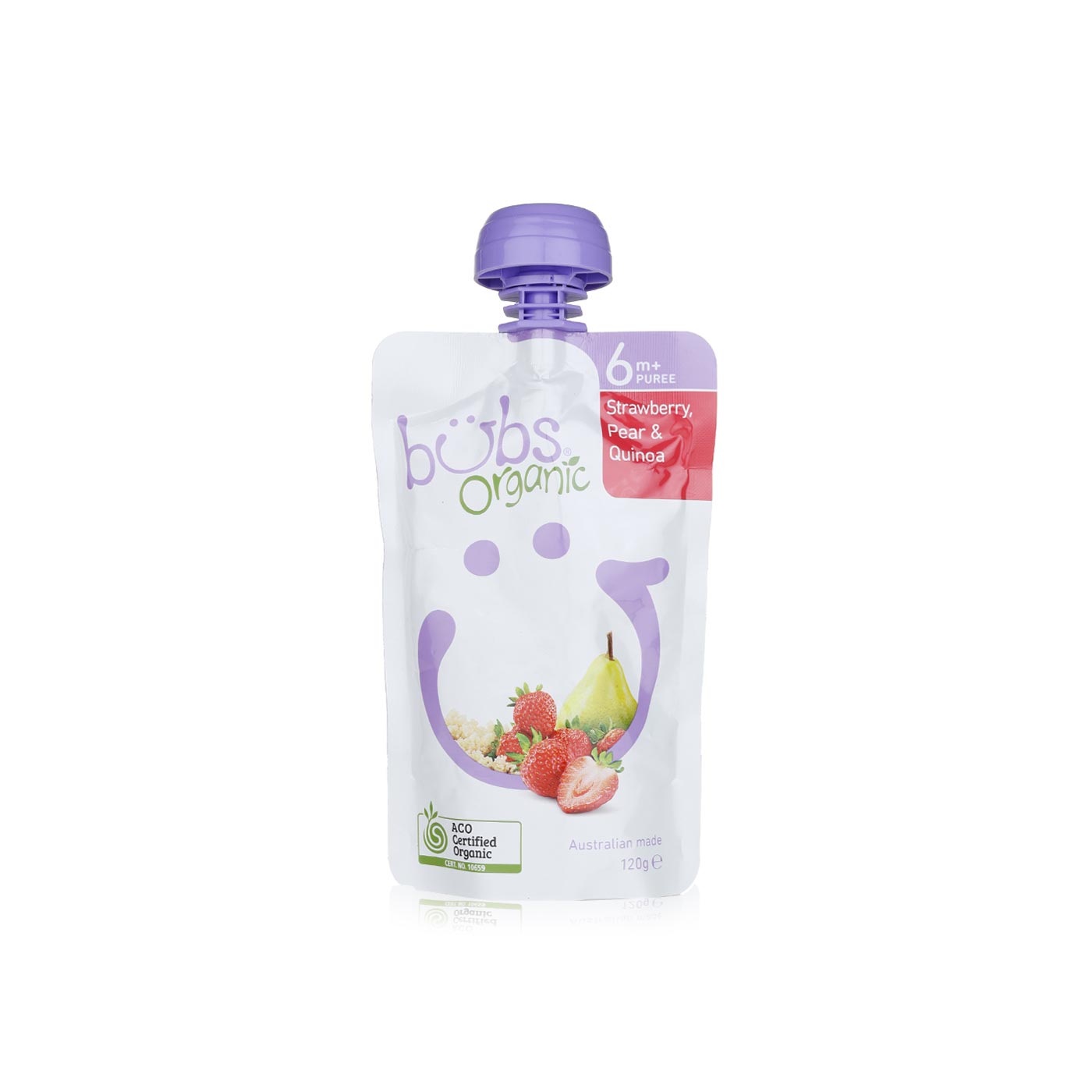 Bubs Organic Strawberry Pear & Quinoa Pouch 6+ Months 120g