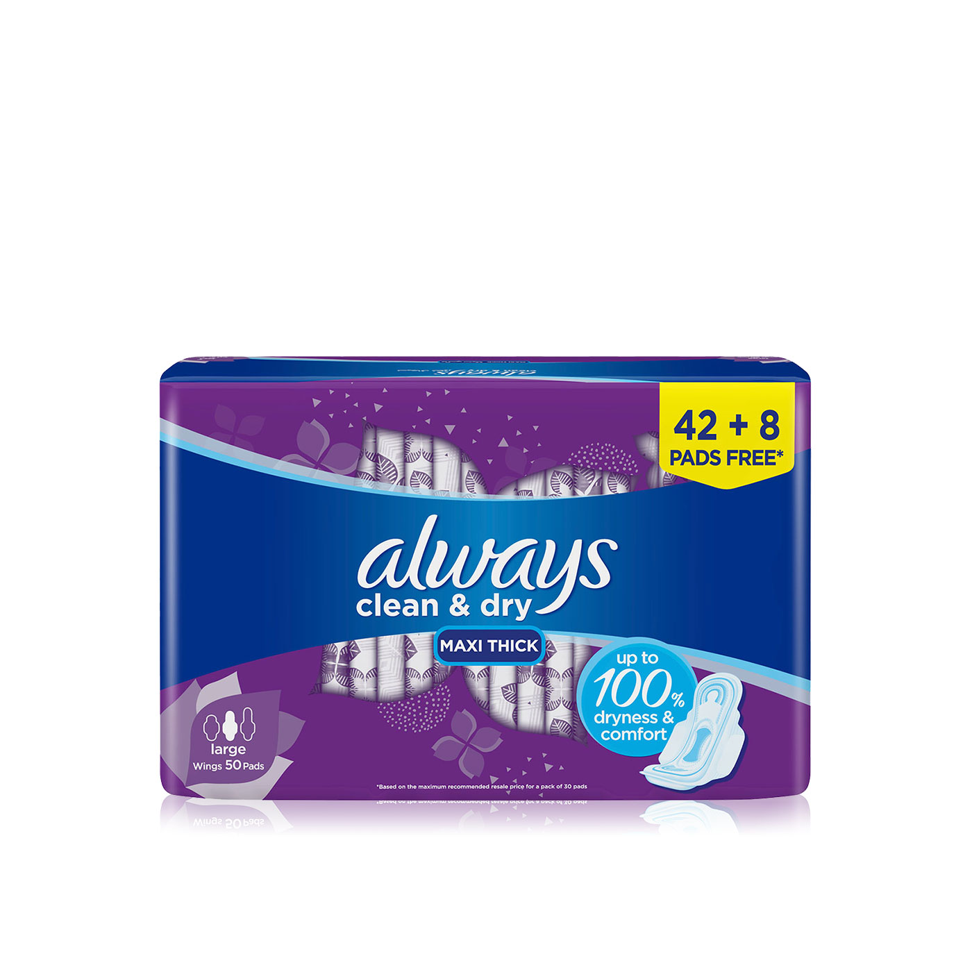 Always Cool and Dry Maxi Thick Sanitary Pads with Wings x 50