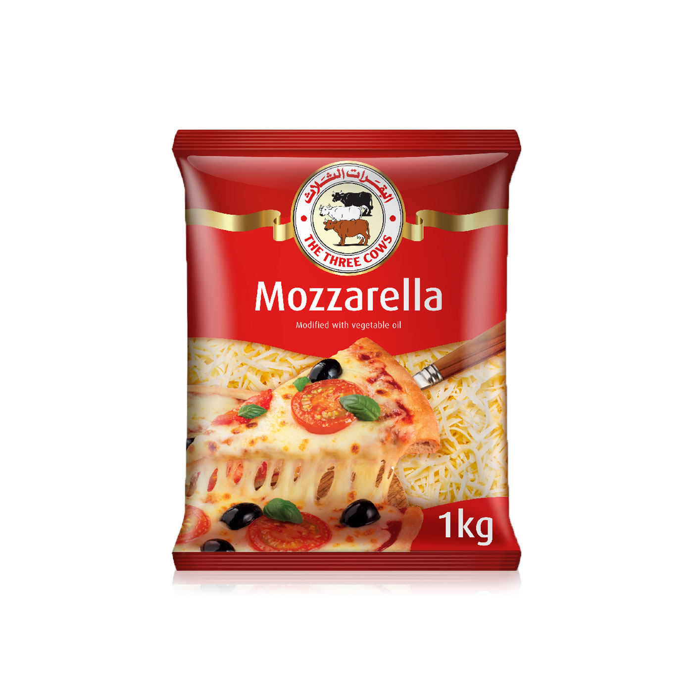 The Three Cows Shredded Mozzarella Cheese 1kg