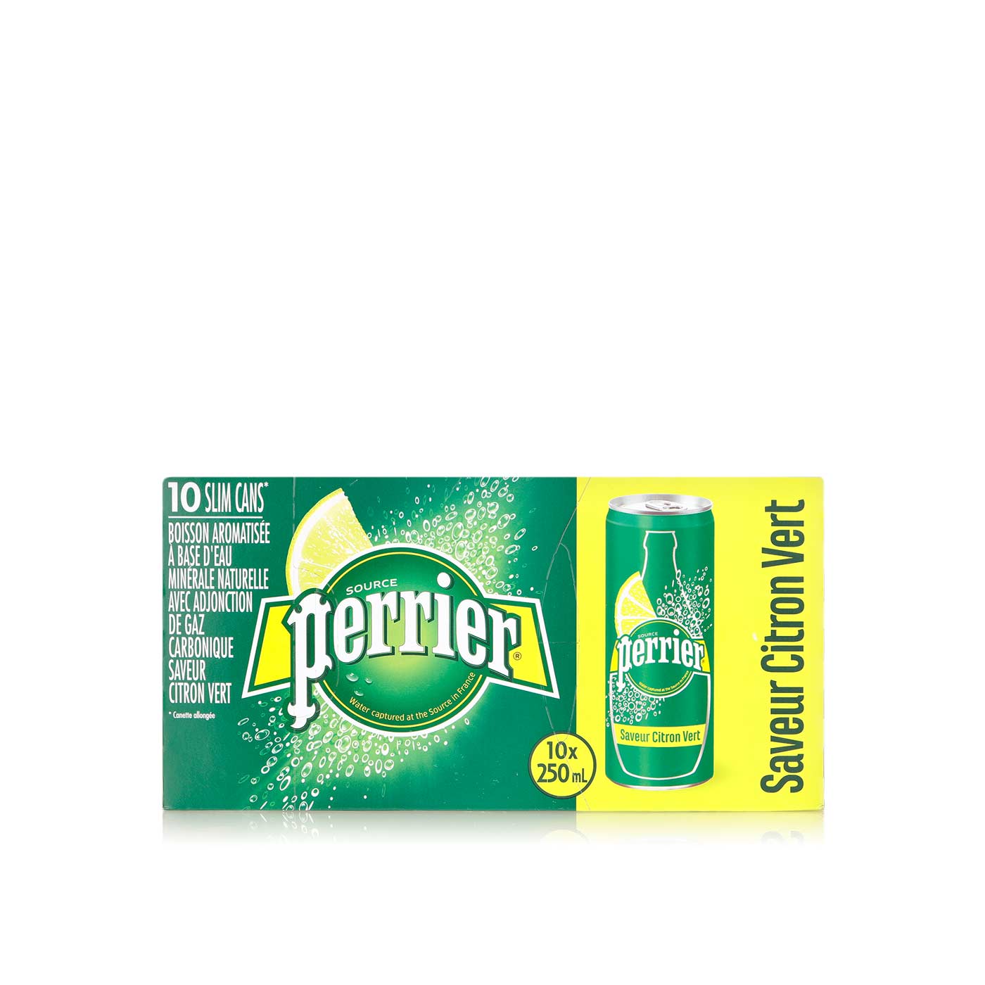 Perrier Carbonated Water Slim Can Lime 10 x 250ml