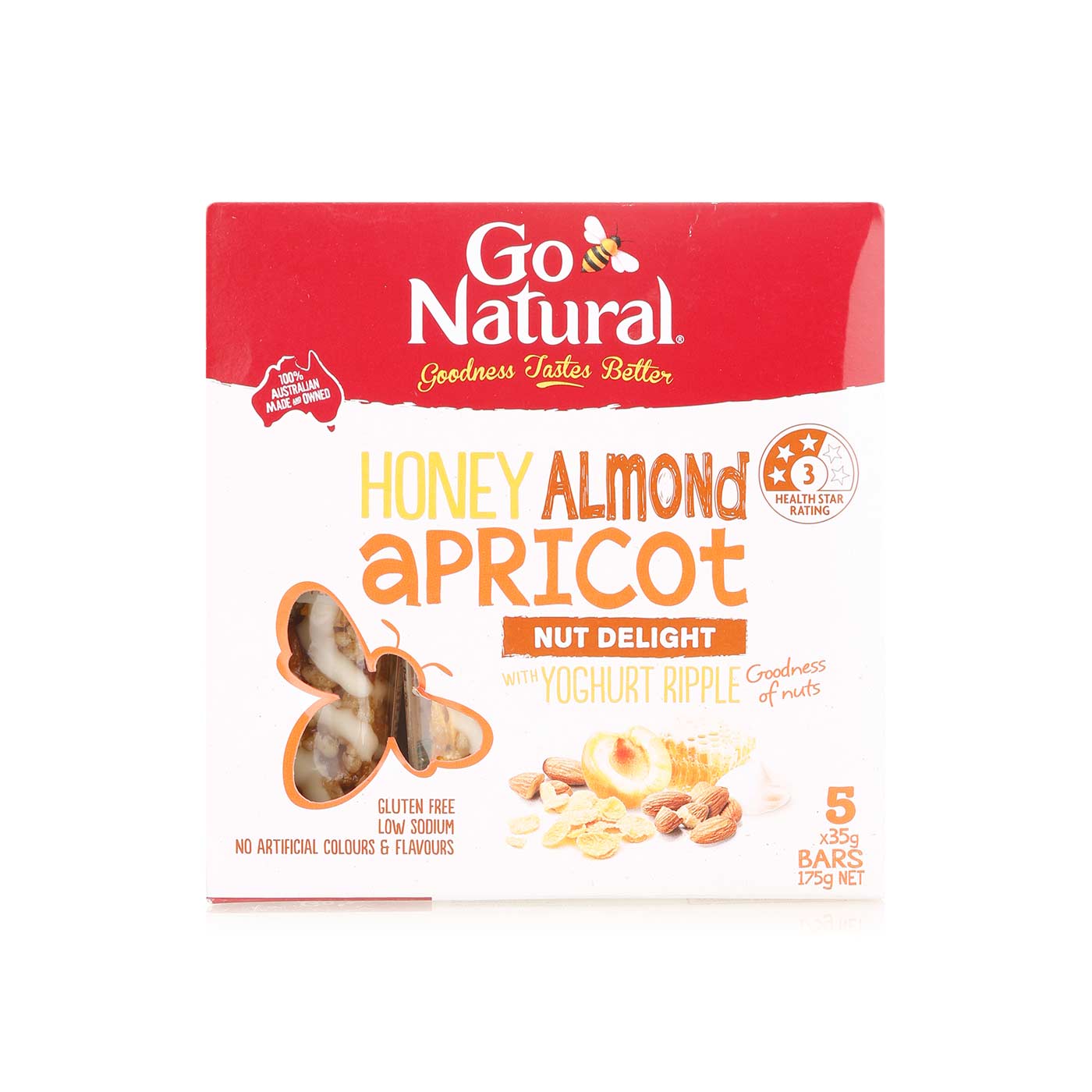 Go Natural Honey Almond Apricot Bar 5x35g Spinneys Uae