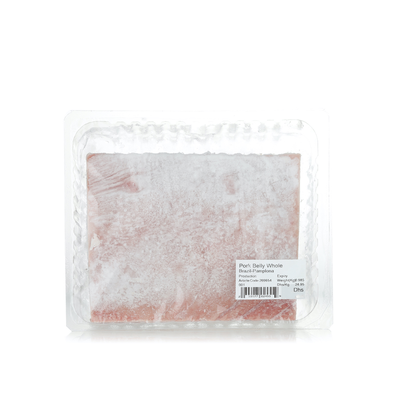 Spinneysfood Frozen Pork Belly Whole