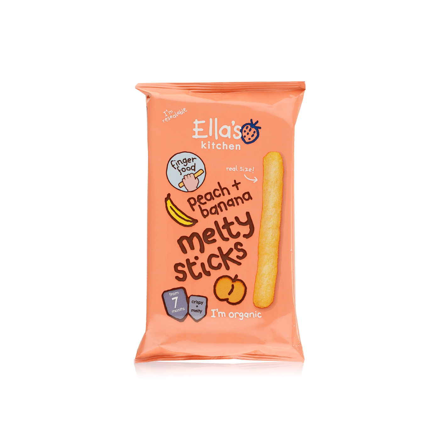 Ella's Kitchen organic peach and banana melty sticks 16g Spinneys UAE