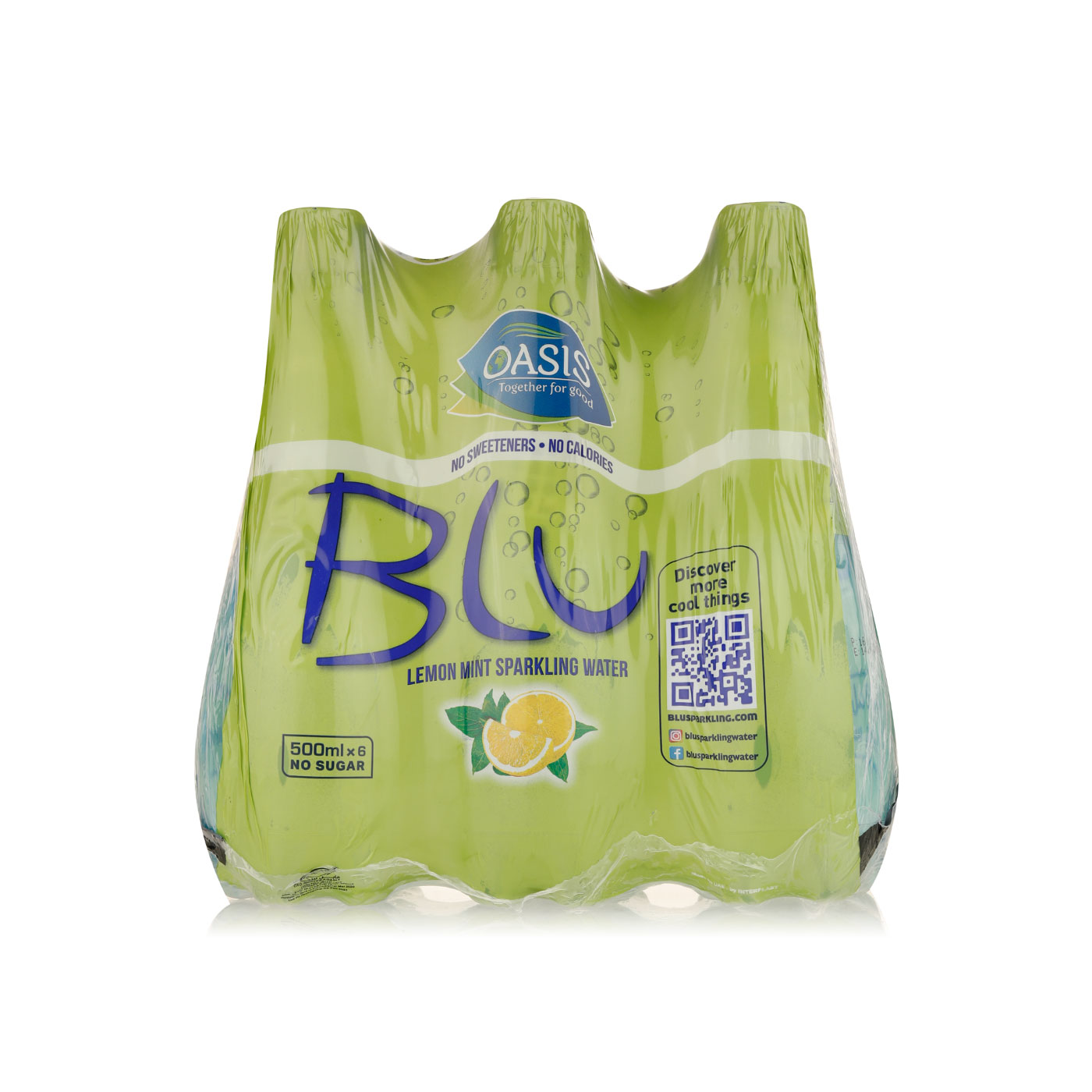Oasis Blu Lemon & Mint Sparkling Water 6 x 500ml