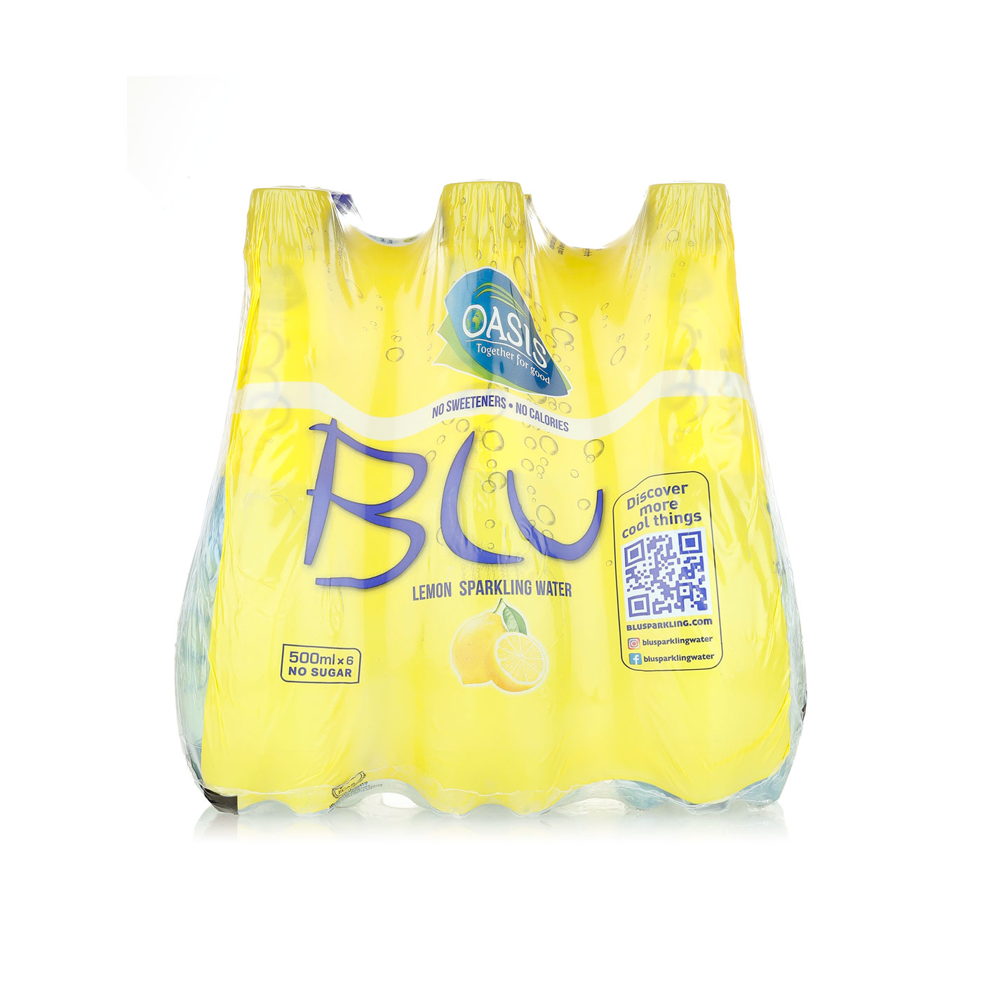 Oasis Blu Lemon Sparkling Water 6 x 500ml