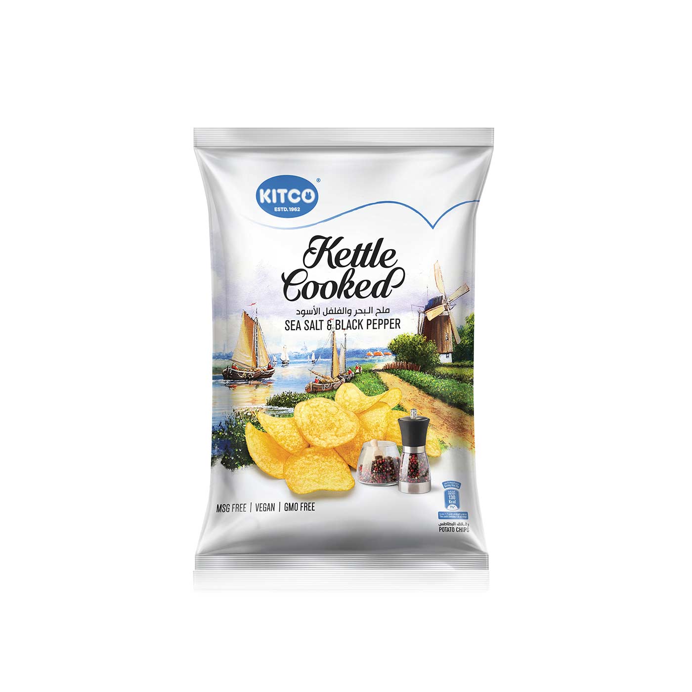 Kitco Kettle Cooked Sea Salt & Black Pepper Crisps 150g