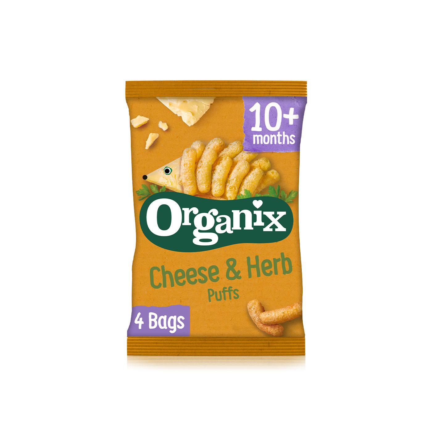 Organix Cheese & Herb Corn Puffs 10+ Months 4 x 15g