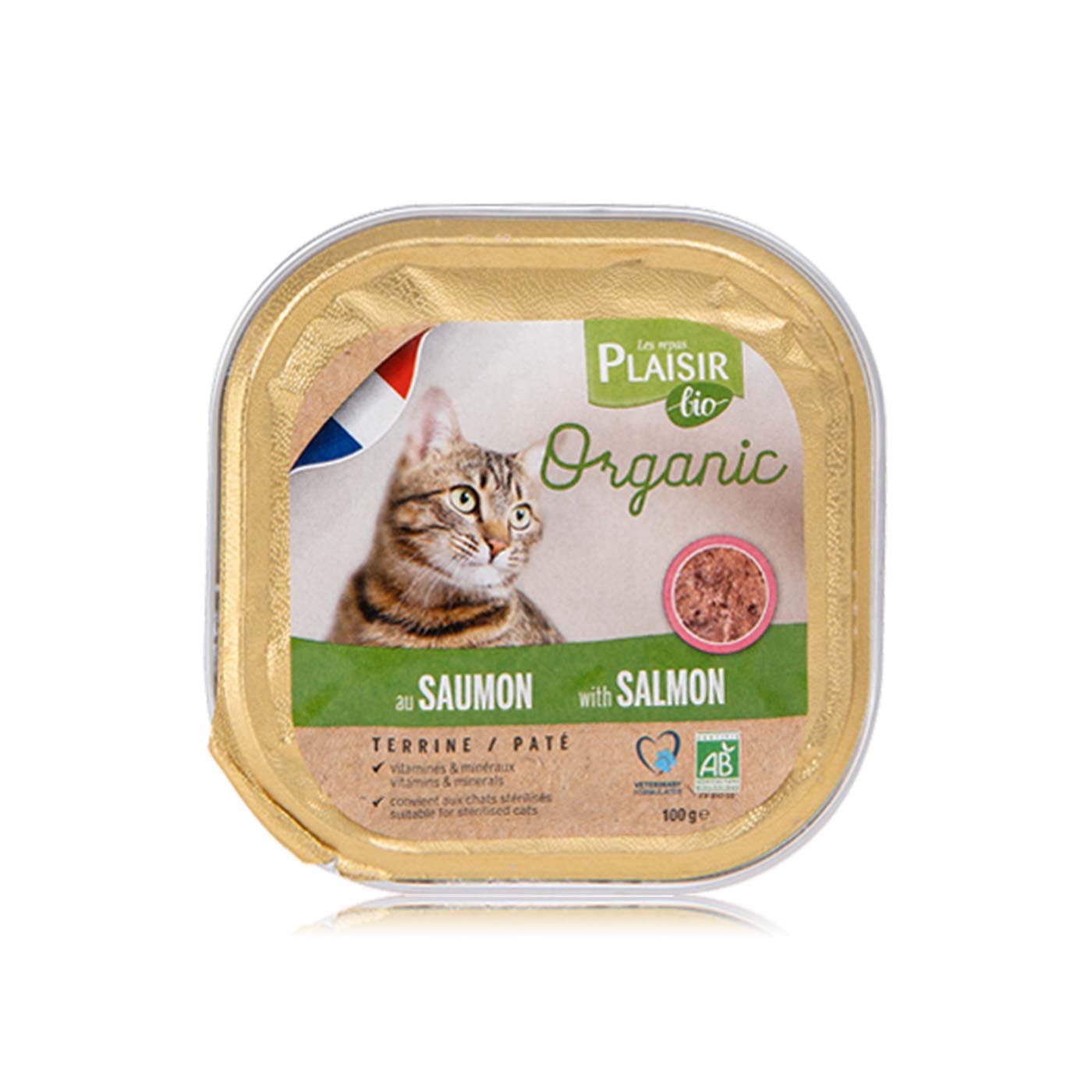 Plaisir Bio Organic Terrine with Salmon for Cats 100g