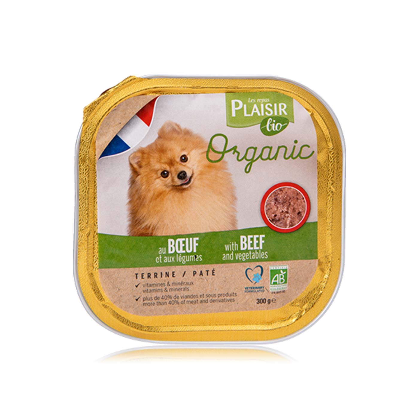 Plaisir Bio Organic Terrine with Beef and Vegetabes for Dogs 300g