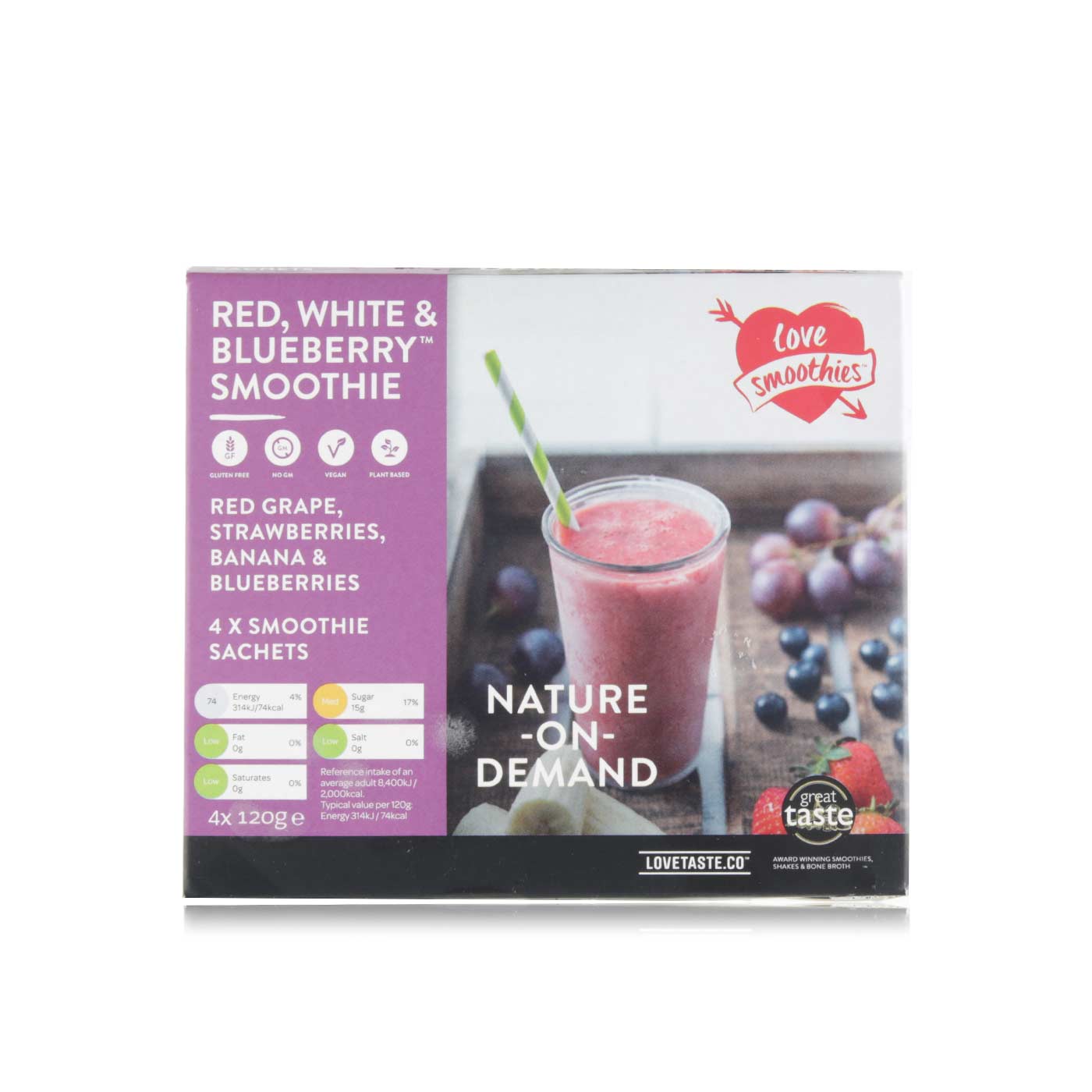 Love Smoothies Frozen Red, White & Blueberry 4 X 120G