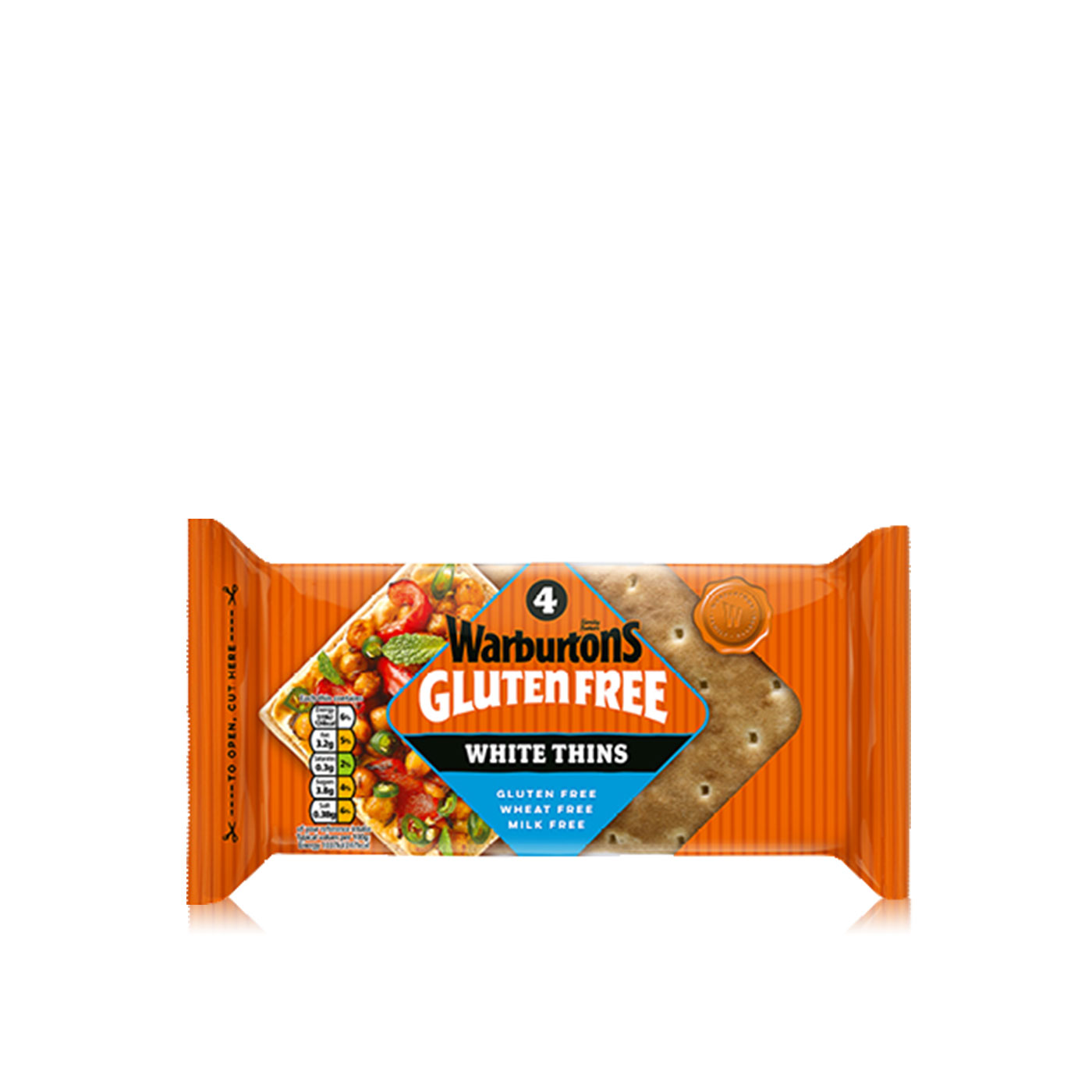 Warburtons Gluten-Free White Thins x 4 172g​