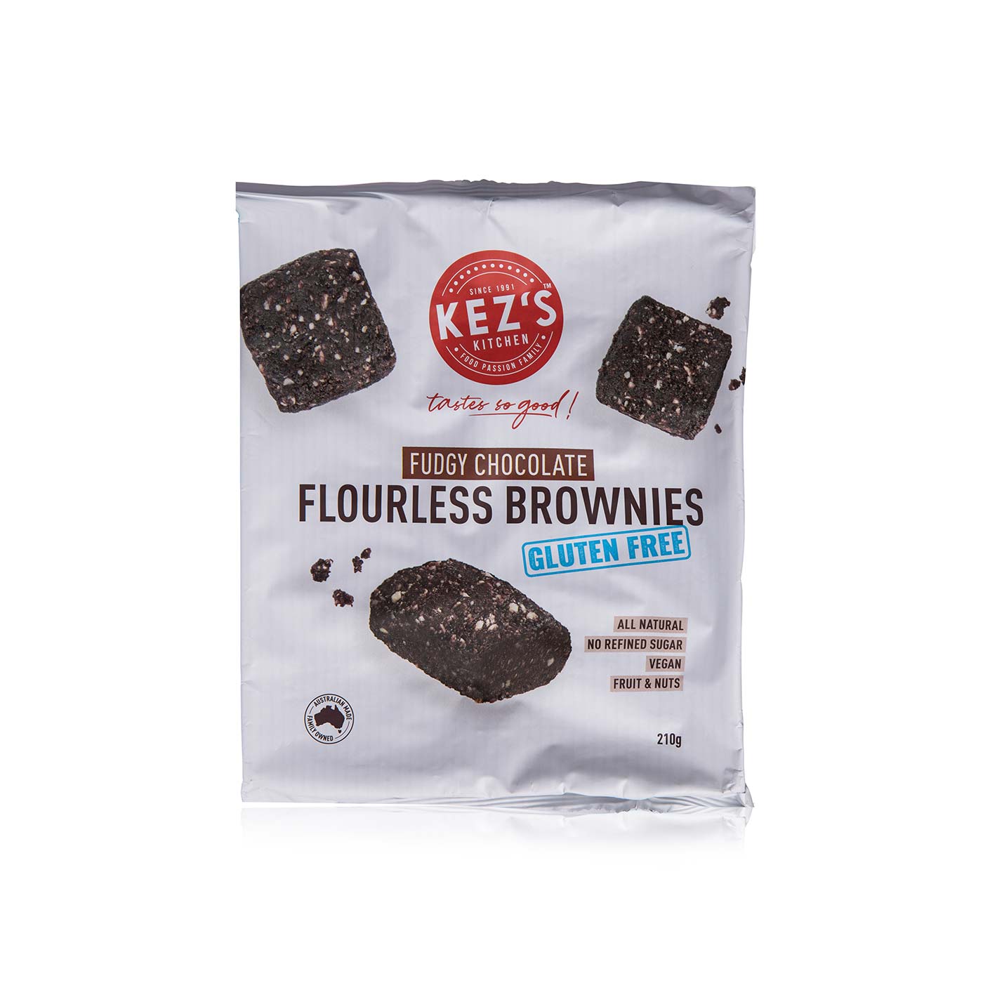 Kez's Kitchen gluten free flourless brownies fudgy chocolate 210g ...