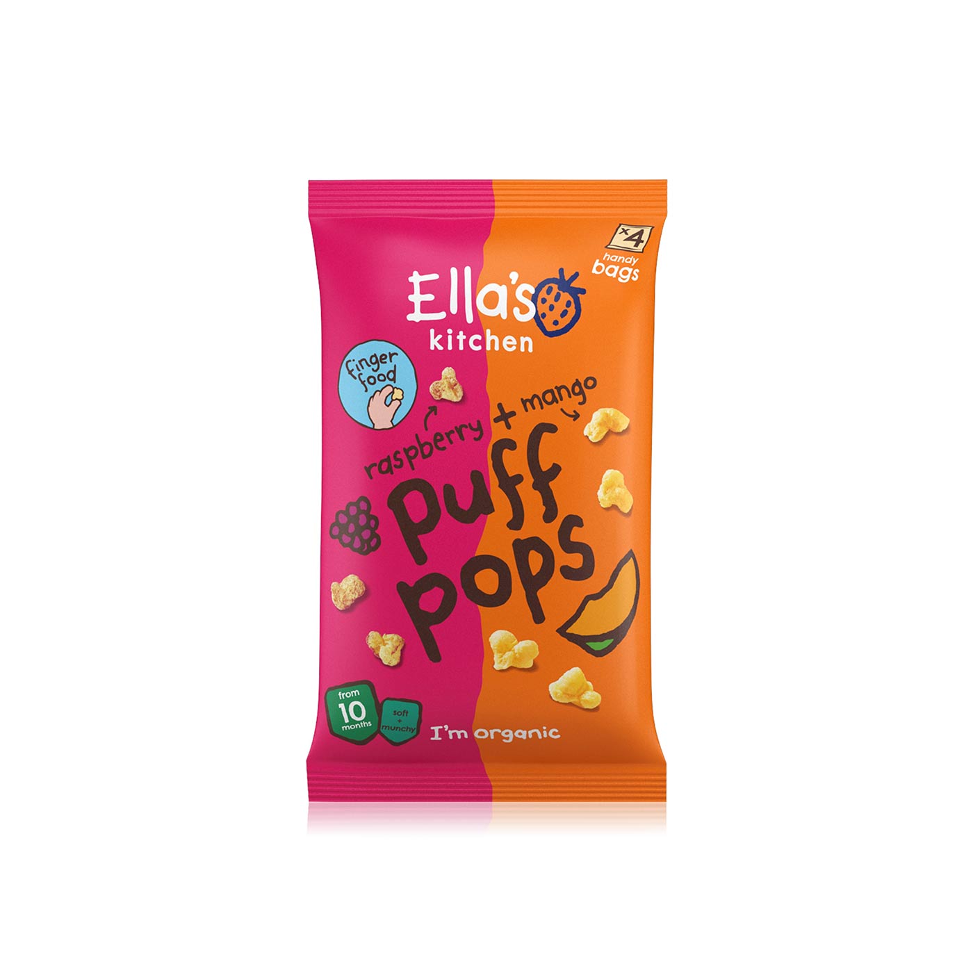 Ella's Kitchen puff pops raspberry & mango 4 x 9g Spinneys UAE