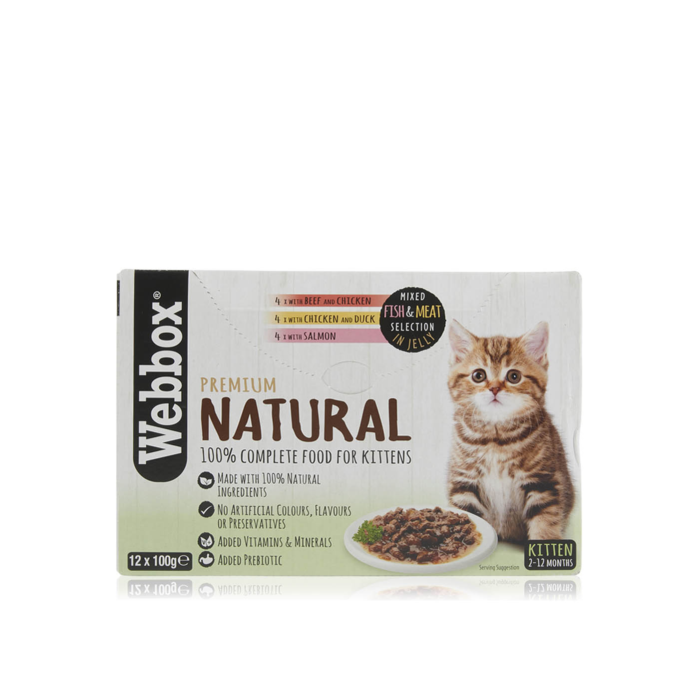 Webbox Naturals Mixed Fish and Meat in Jelly Wet Kitten Food 12 x 100g