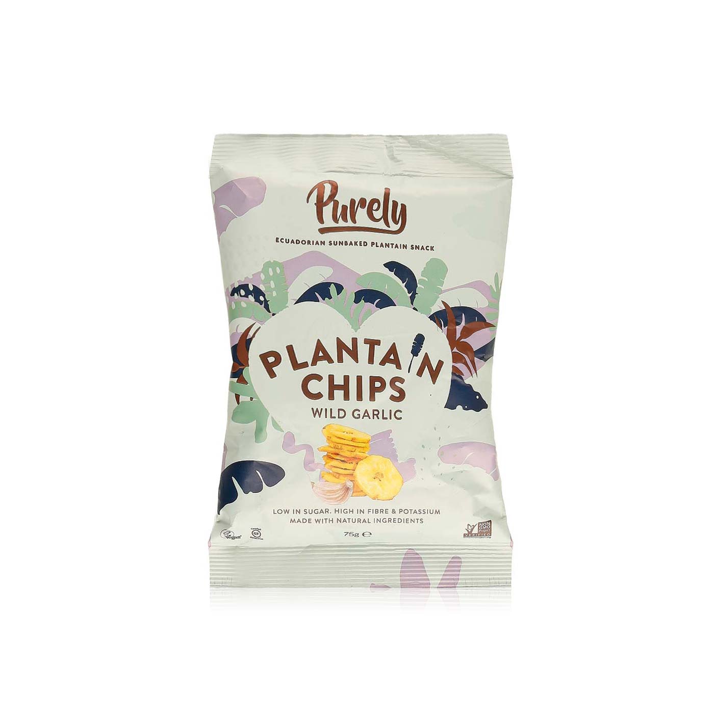 Purely Plantain Chips with Wild Garlic 75g