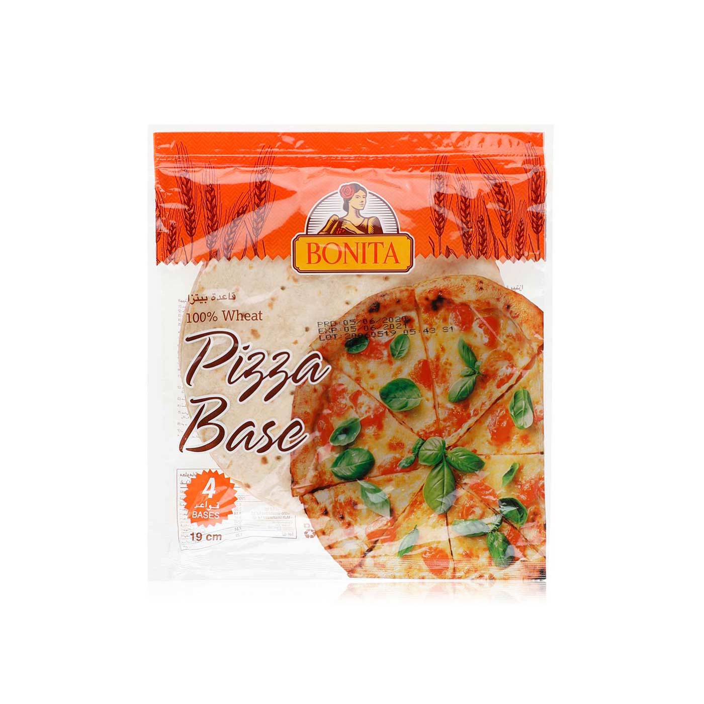 Bonita 19cm Pizza Bases 19cm x 4