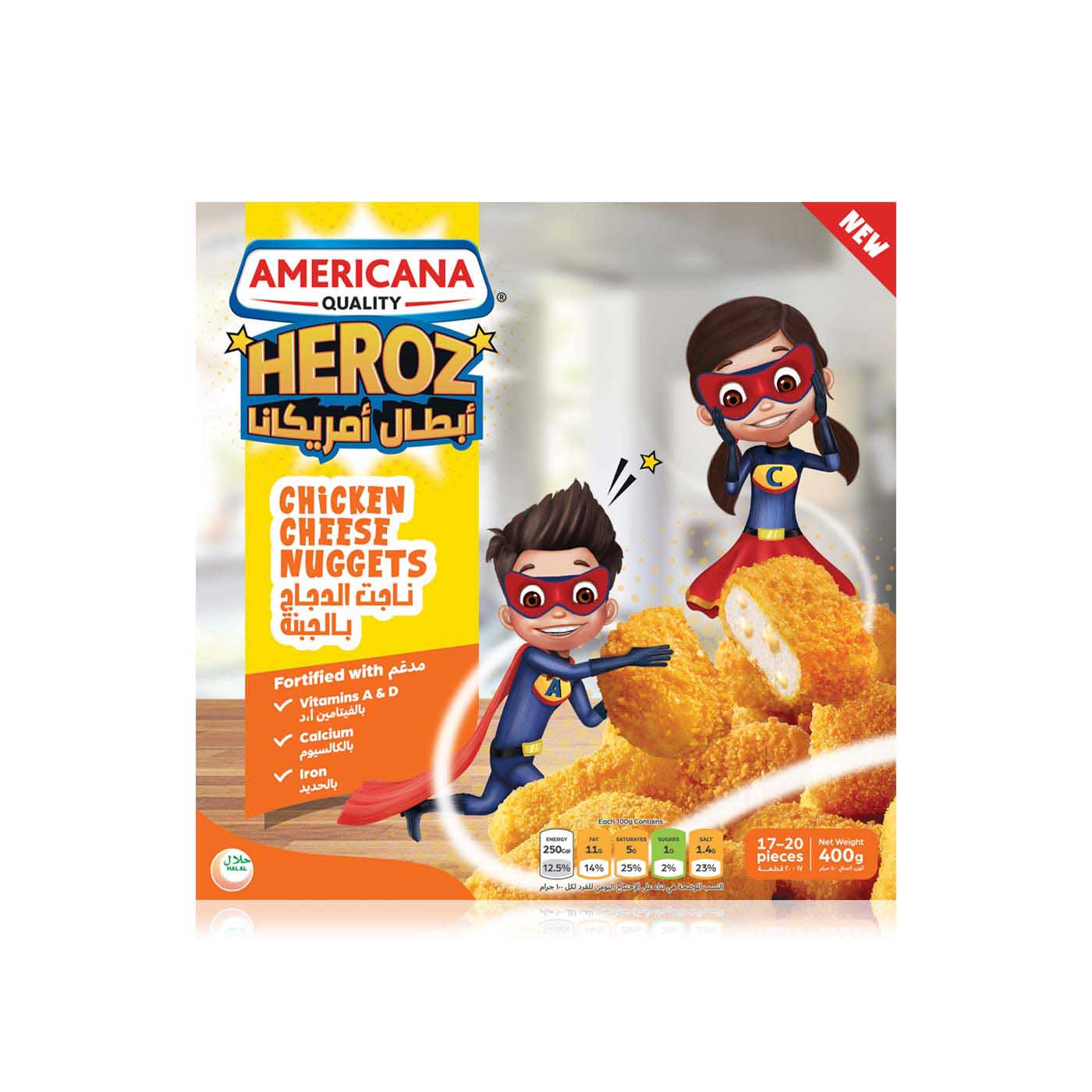 Americana Frozen Heroz Frozen Chicken Cheese Nuggets 400G
