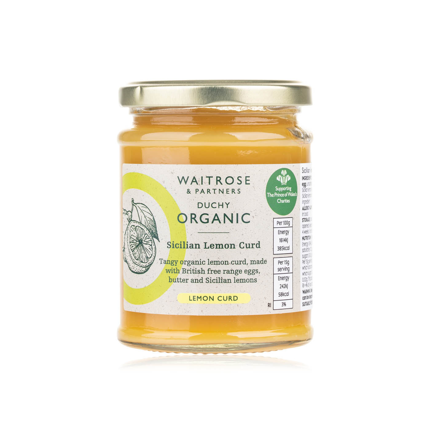 Waitrose Duchy Organic Sicilian Lemon Curd 320g