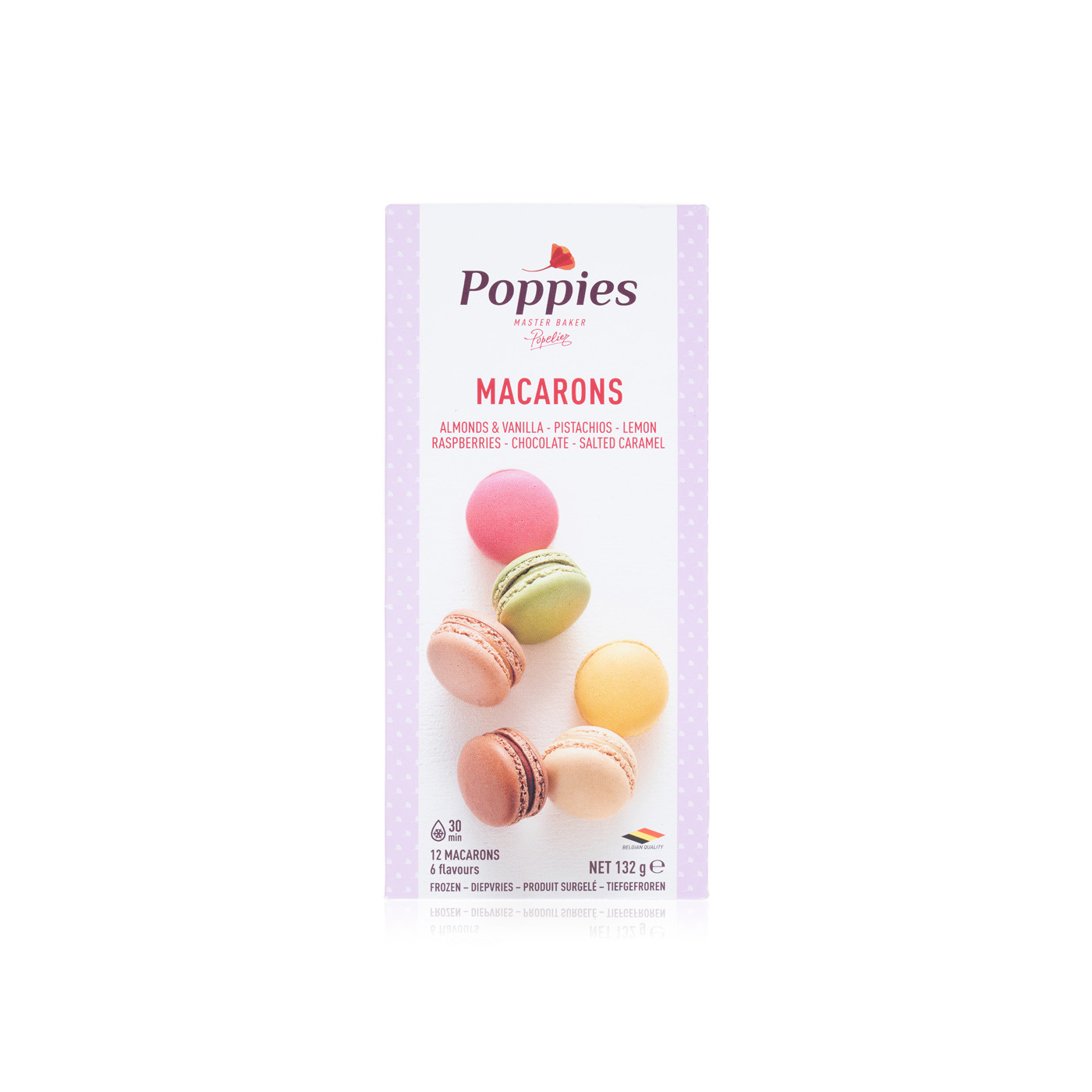 Poppies Frozen 12 Assorted Flavour Macarons 132G
