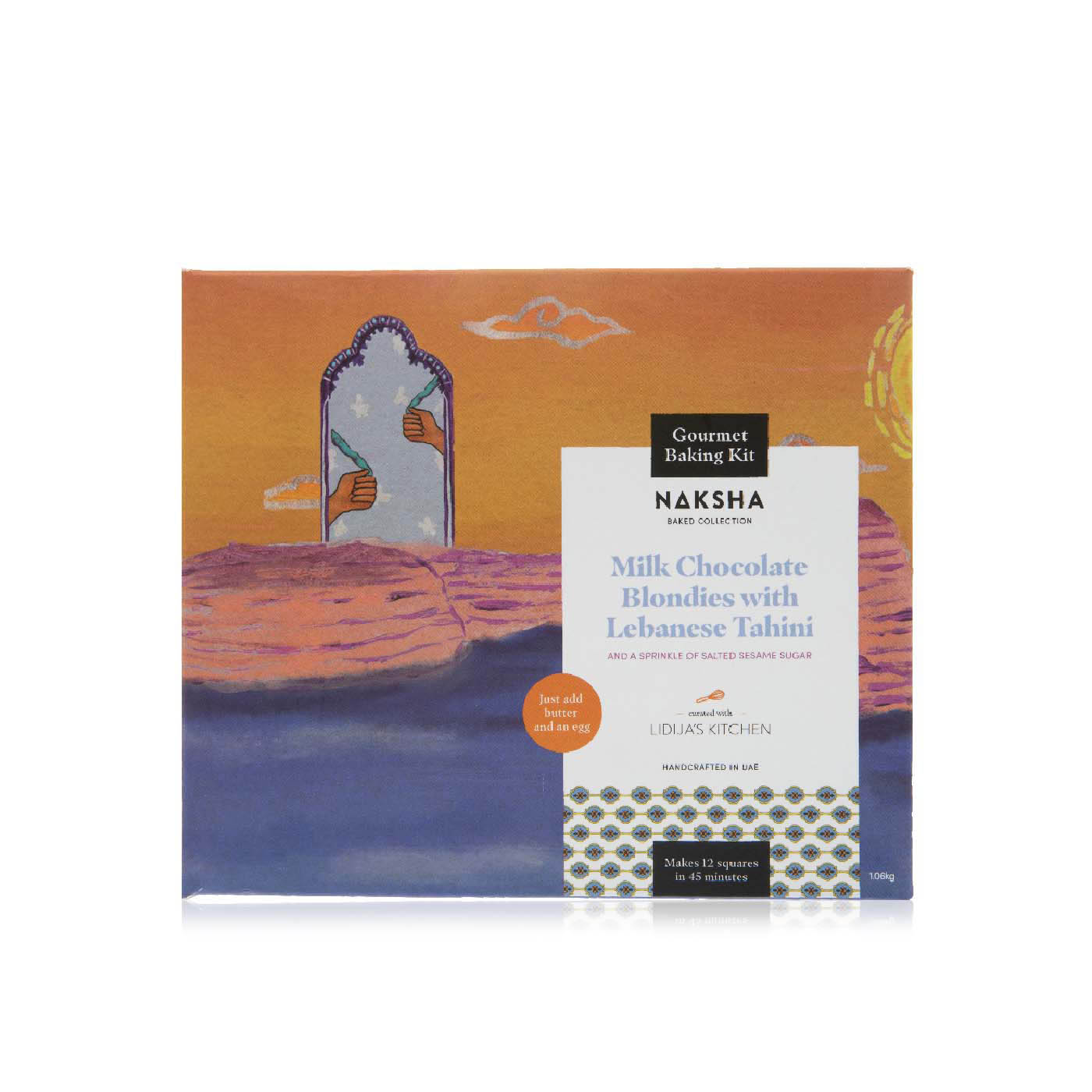 Naksha Milk Chocolate Blondies with Lebanese Tahini Baking Kit 1.06kg