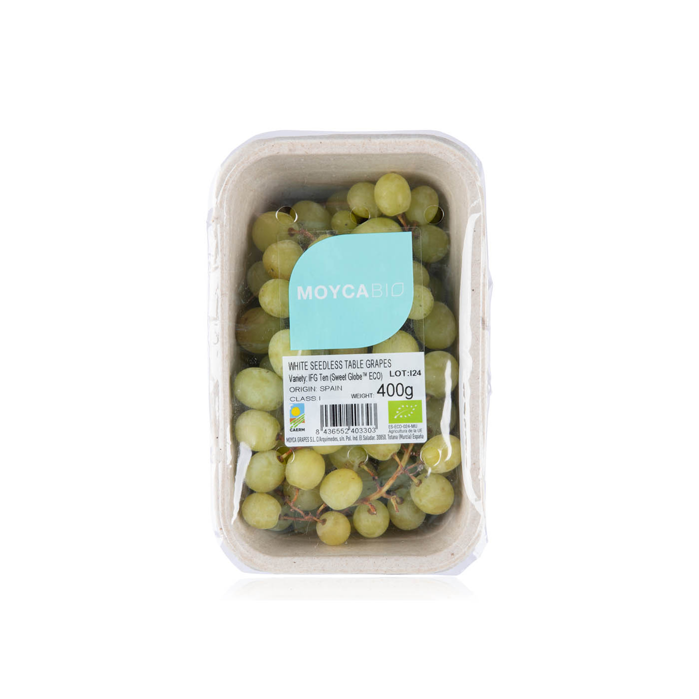 Moyca Grapes Organic White Grapes Spain 400g