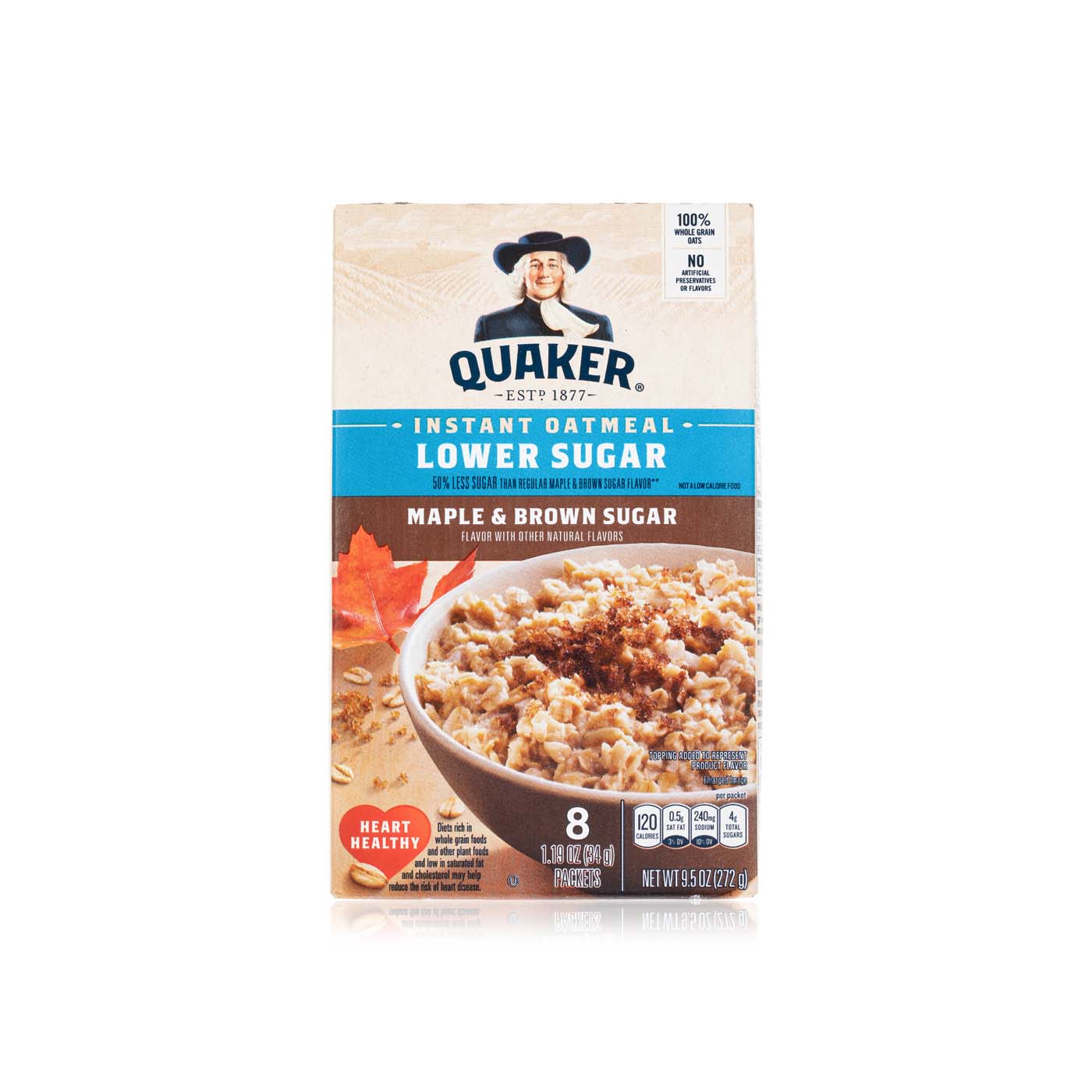 Quaker Instant Maple and Brown Sugar Oatmeal Lower Sugar 272g