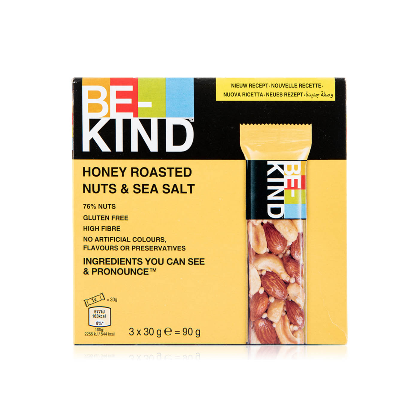 Be-Kind Honey Roasted Nuts & Sea Salt Bar 90g x 3