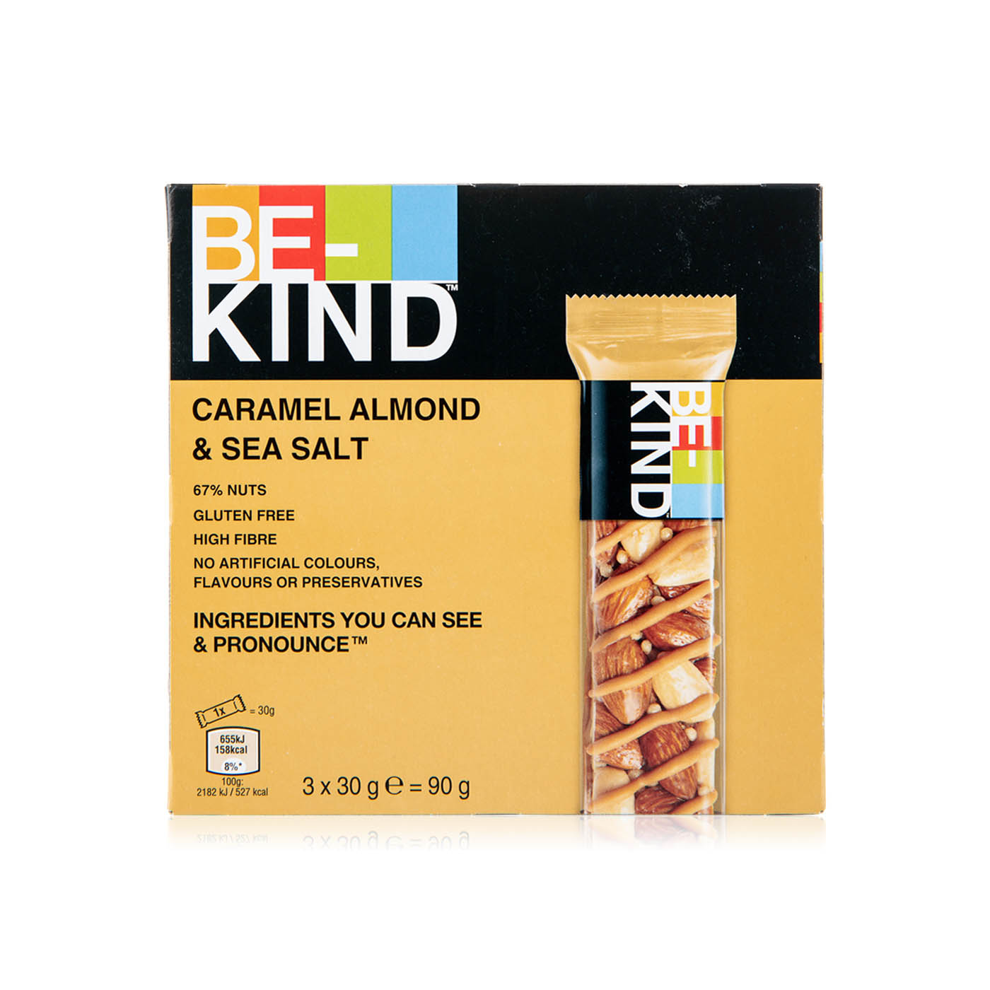 Be-Kind Caramel Almond & Sea Salt Chocolate Bar 90g x 3