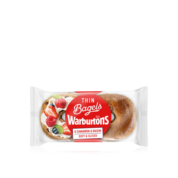 Warburtons Cinnamon and Raisin Thin Bagels x 6 300g