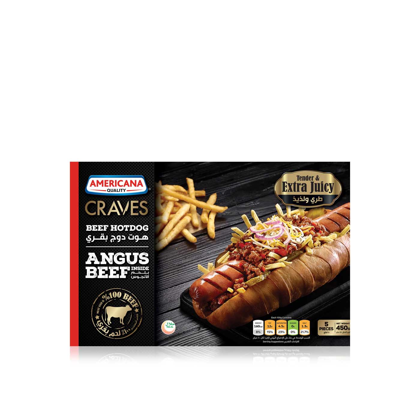 Americana Frozen Craves Beef Hotdog X 5