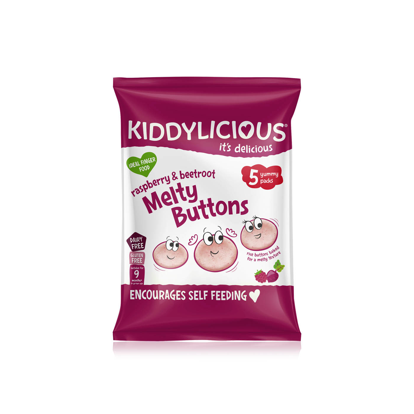 Kiddylicious Raspberry Beetroot Melty Buttons 30g