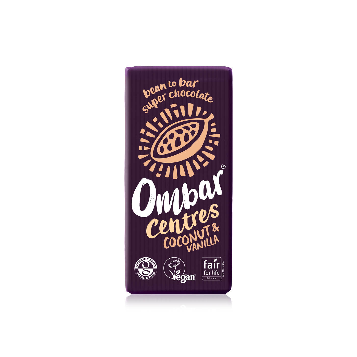 Ombar Vegan Centres Coconut and Vanilla Chocolate Bar 70g