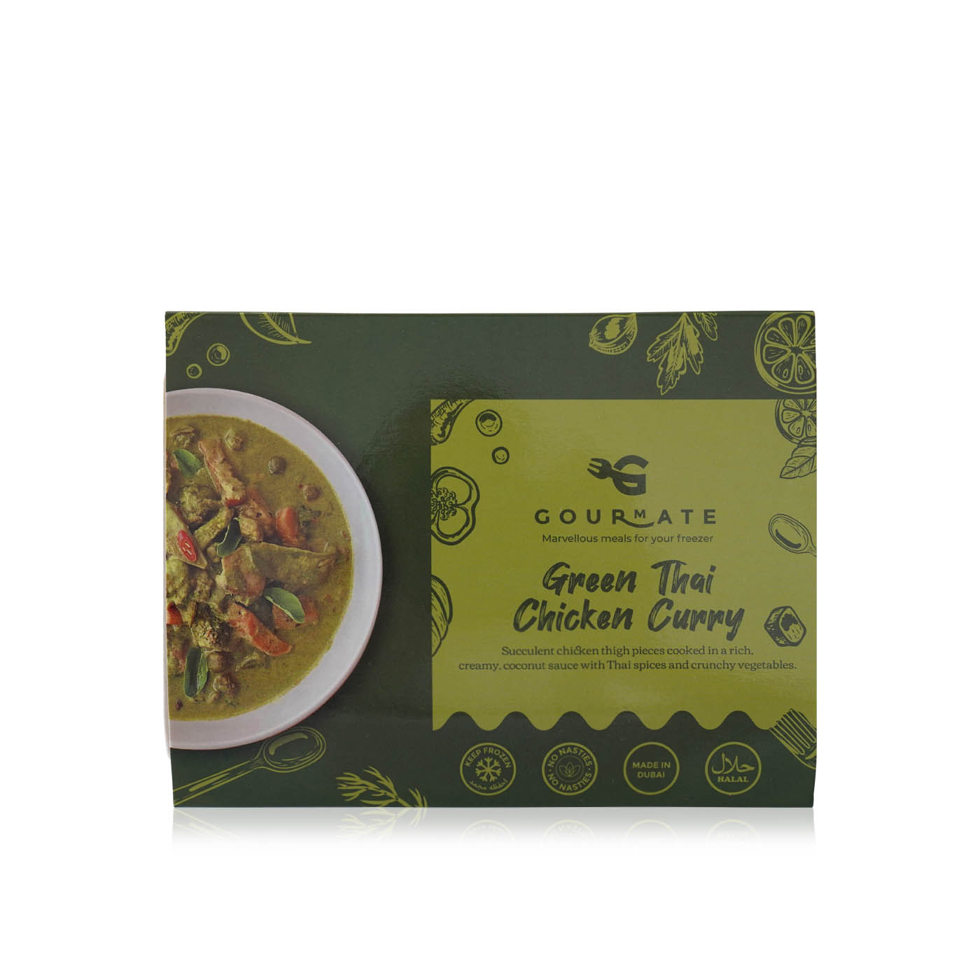 Gourmate Frozen Green Thai Chicken Curry 355G