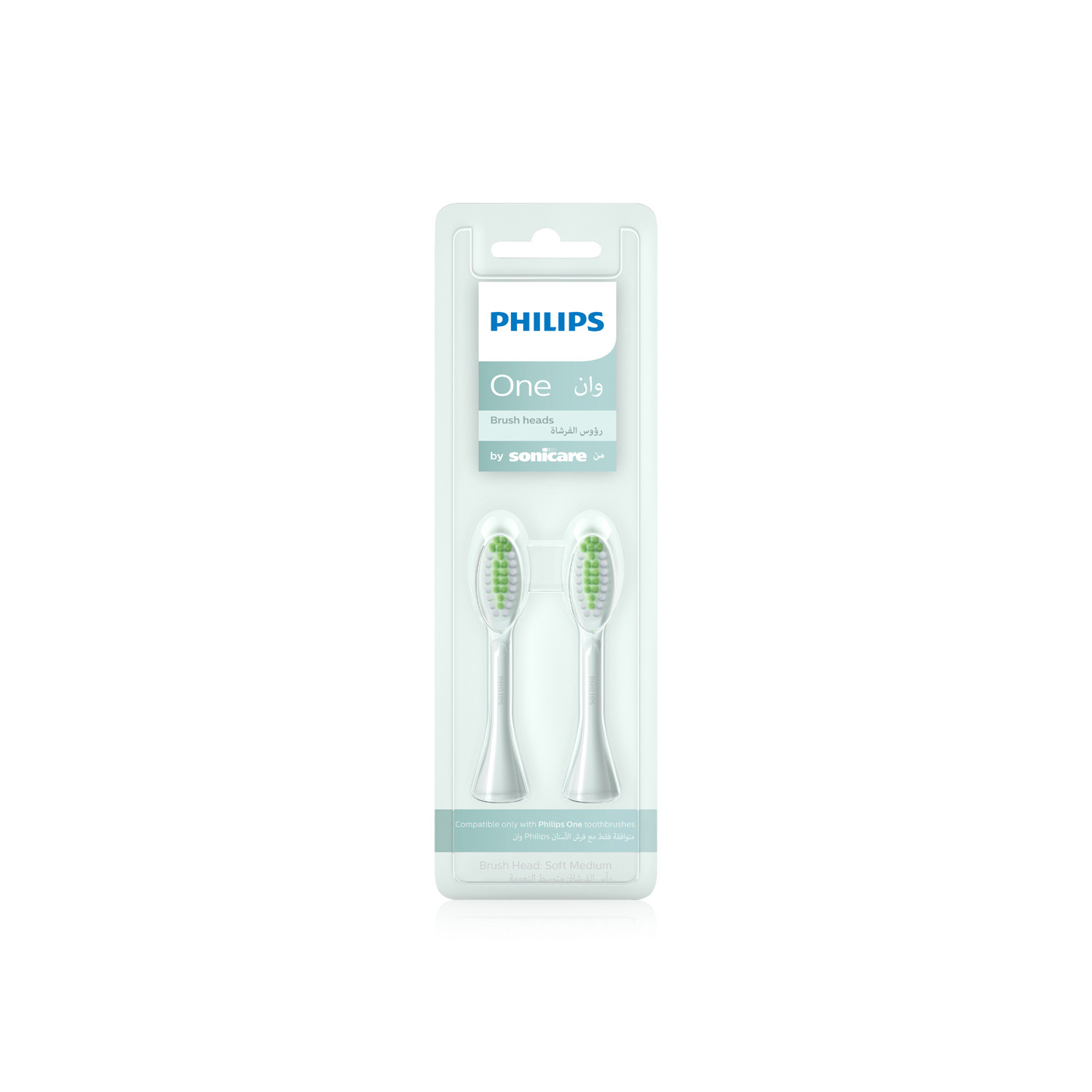 Philips Sonicare One replacement brush head 2 pack mint light blue BH